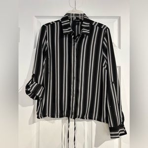 Striped, women’s, button-up shirt
